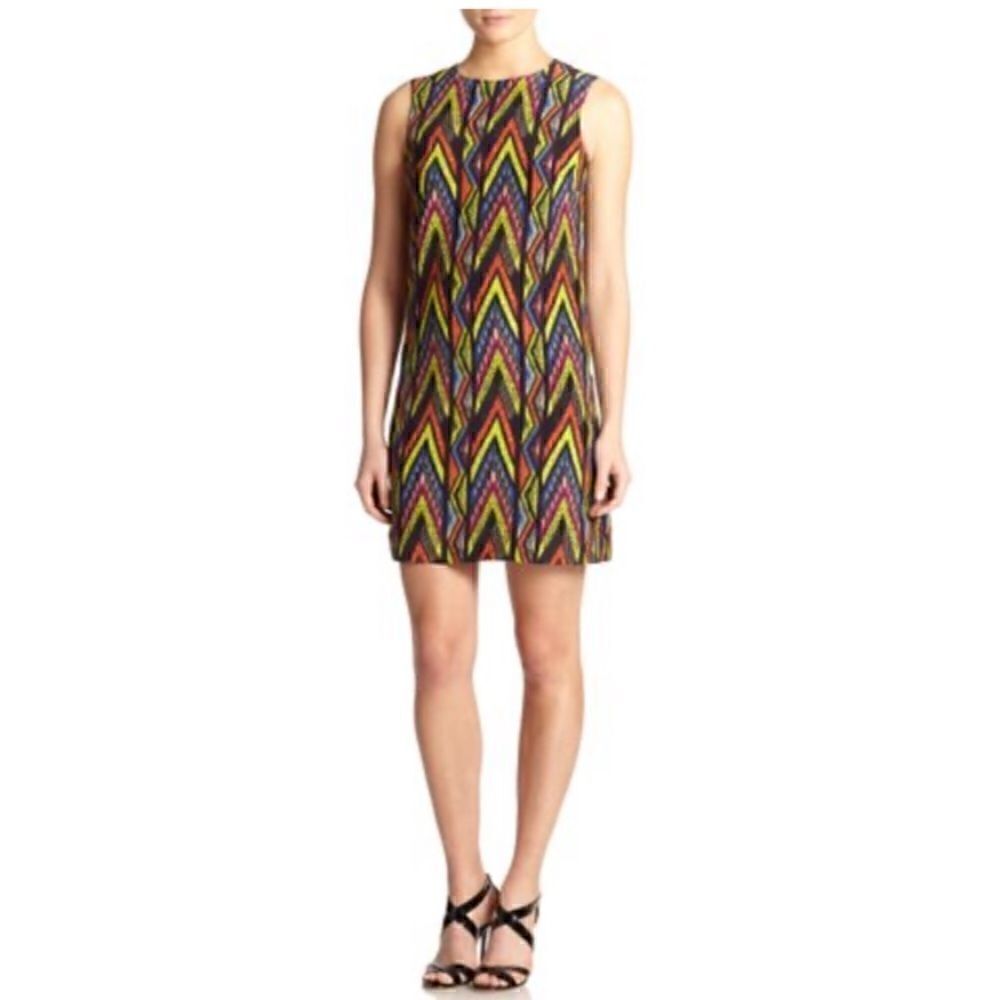 M MISSONI Women's Zigzag-print Silk Shift Dress